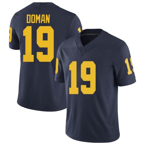 Tommy Doman Michigan Wolverines Men's NCAA #19 Navy Limited Brand Jordan College Stitched Football Jersey QOU3454XK
